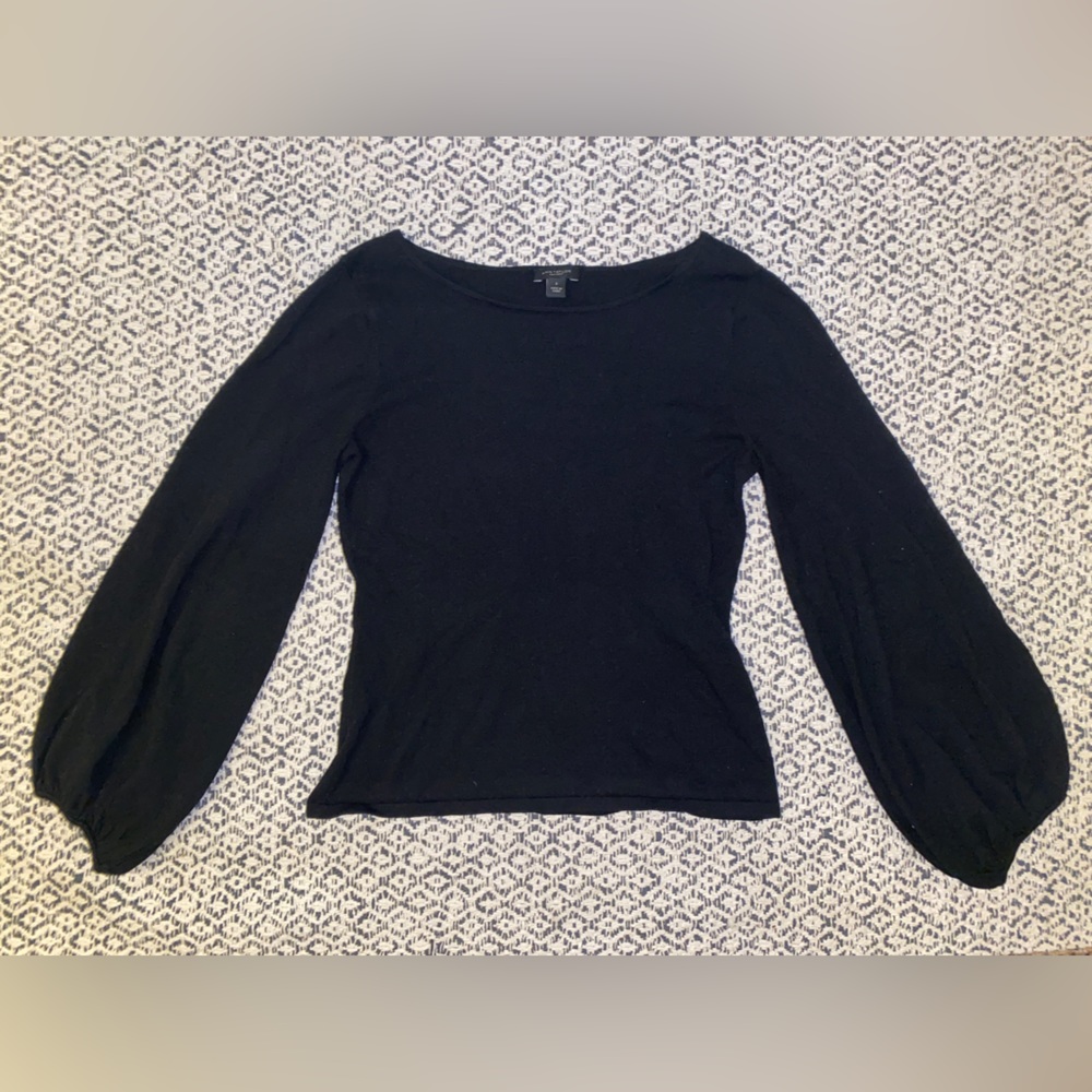 Black Ann Taylor sweater with balloon sleeves